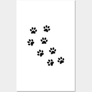 Animal footprint - black Posters and Art